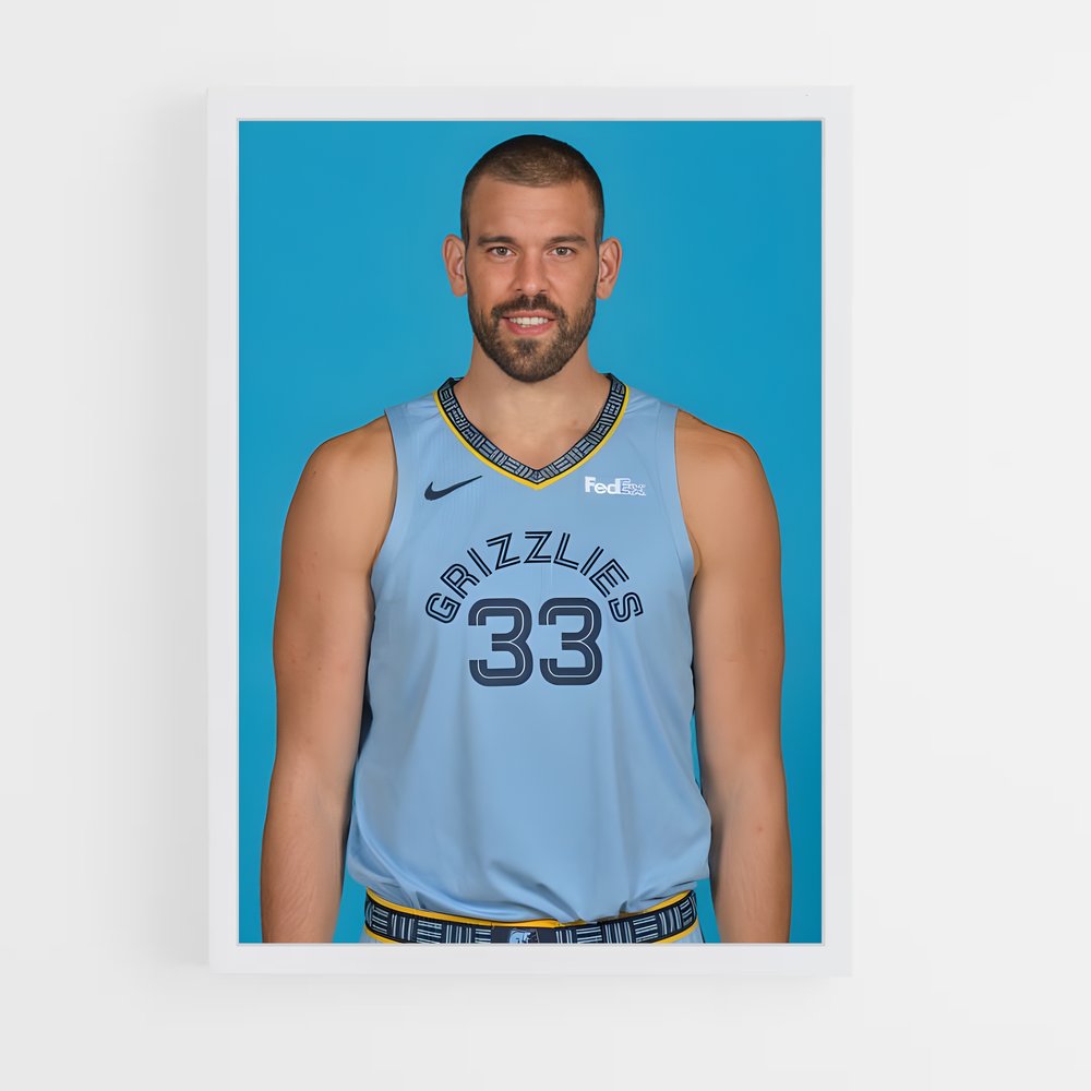 Poster Gasol en Action – affiche Basketball (vue 3)
